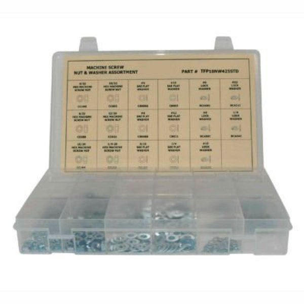 Titan Fasteners Machine Screw Assortment, Steel, Zinc Plated Finish, 650 PCS TFP18STDNW650